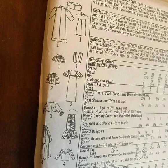 4/$50 Simplicity 7430 Barbie dress Halloween  costume size 3-8 - Picture 7 of 7